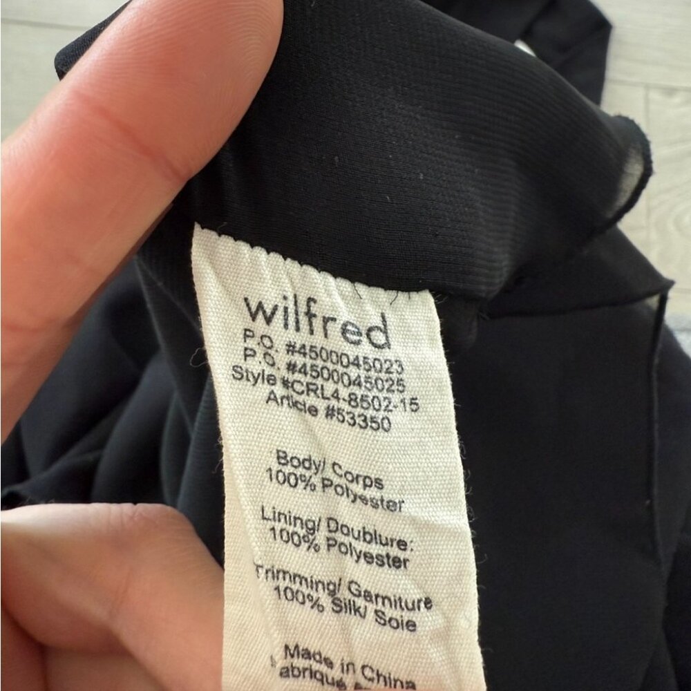 Aritzia Wilfred Black Mini Sleeveless V-neck Dress - Picture 3 of 11